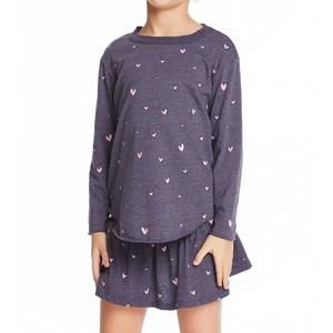 NEW CHASER heart girls long sleeve tee in purple